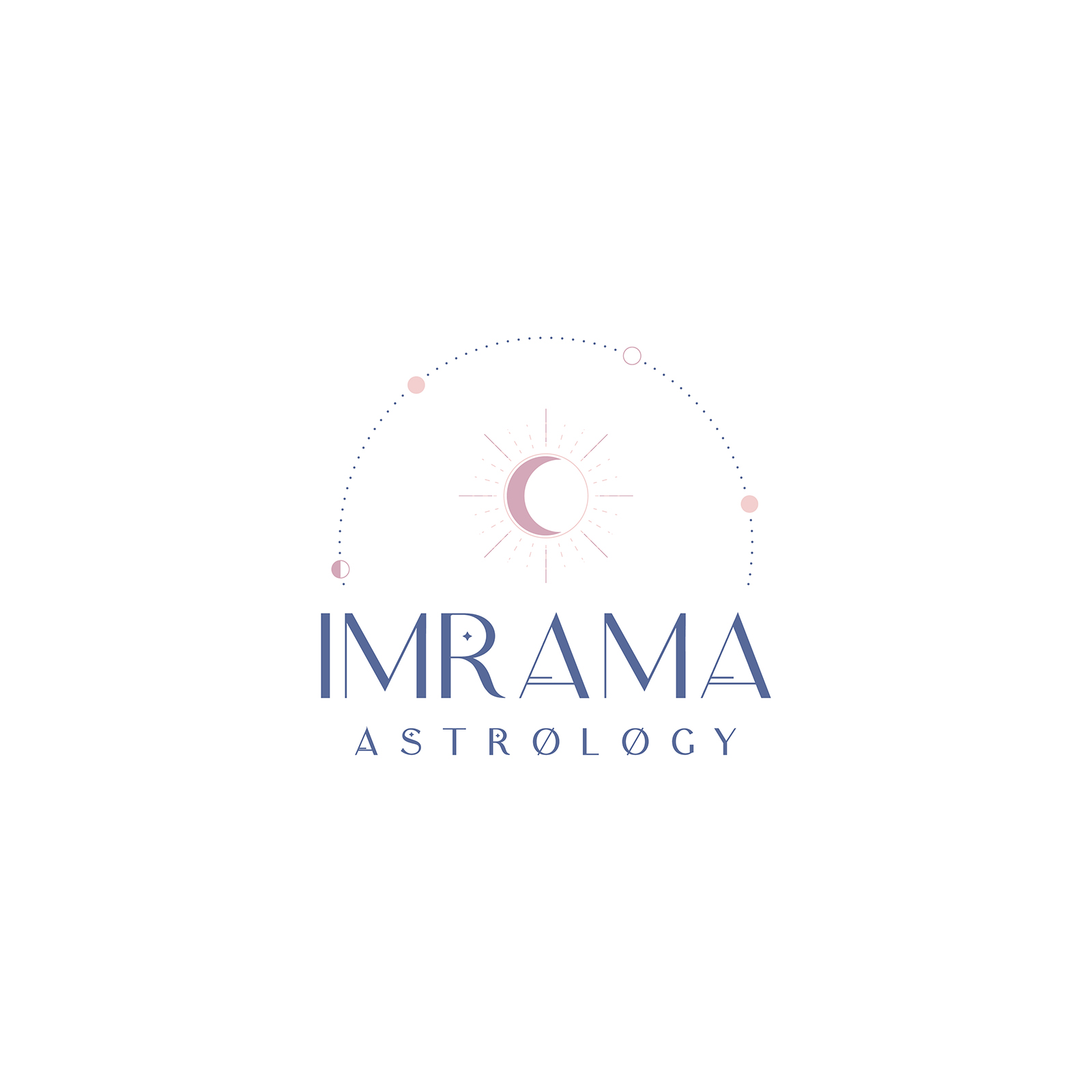 Imrama Astrology Logo design with sun and moons