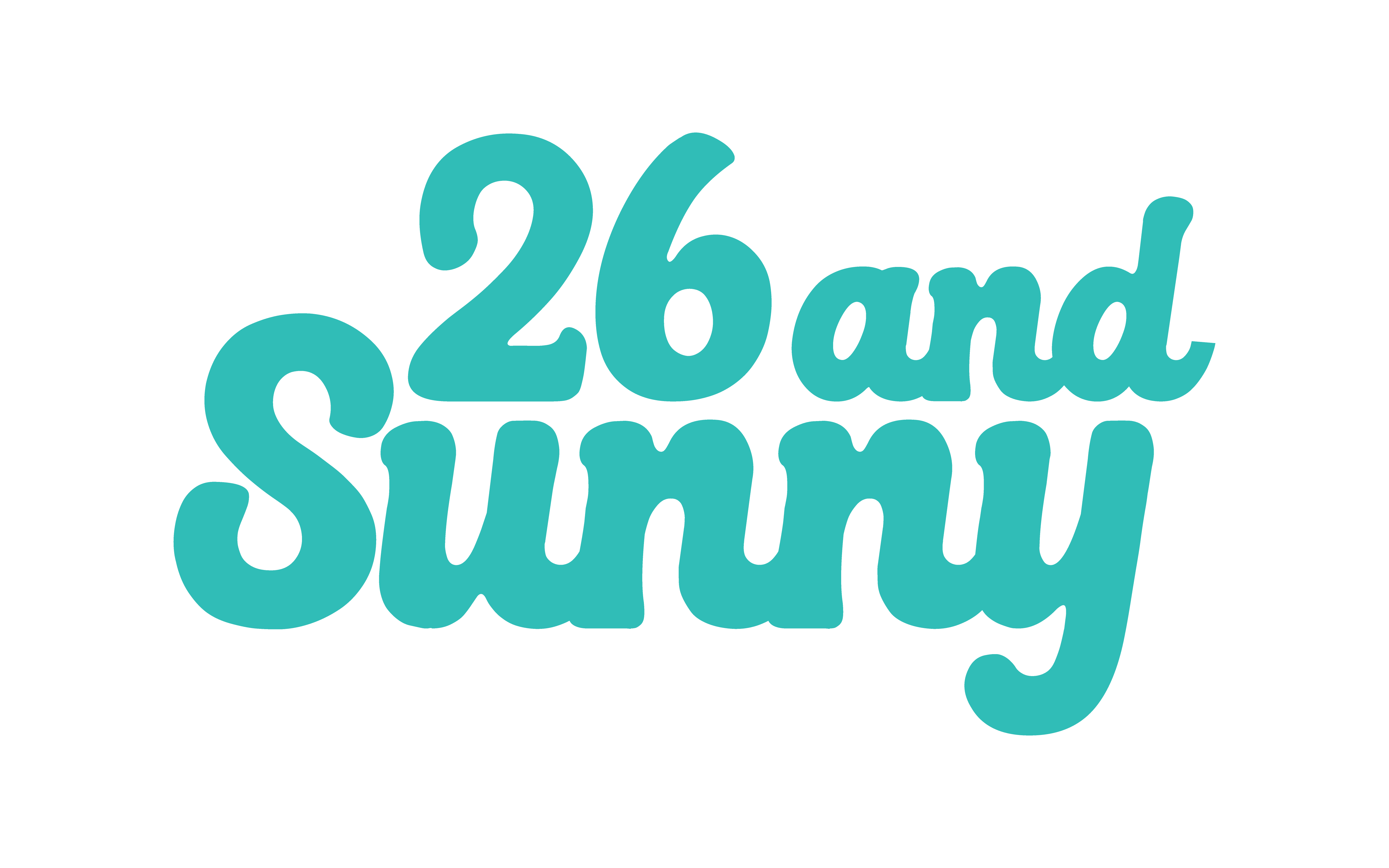 26 and Sunny Logo in Teal